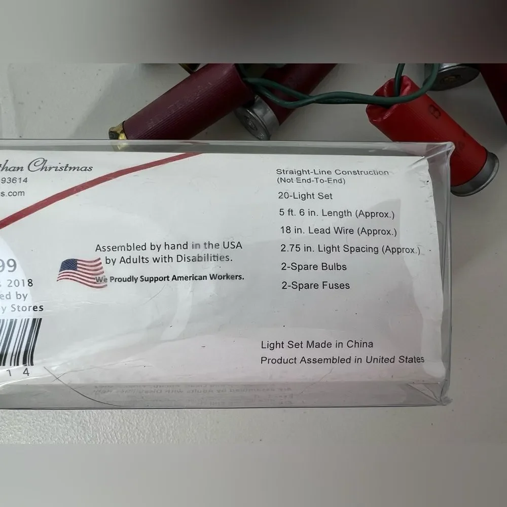 NIB Hobby Lobby 20 Shotgun Shells String Lights Genuine Spent Shotgun Shells